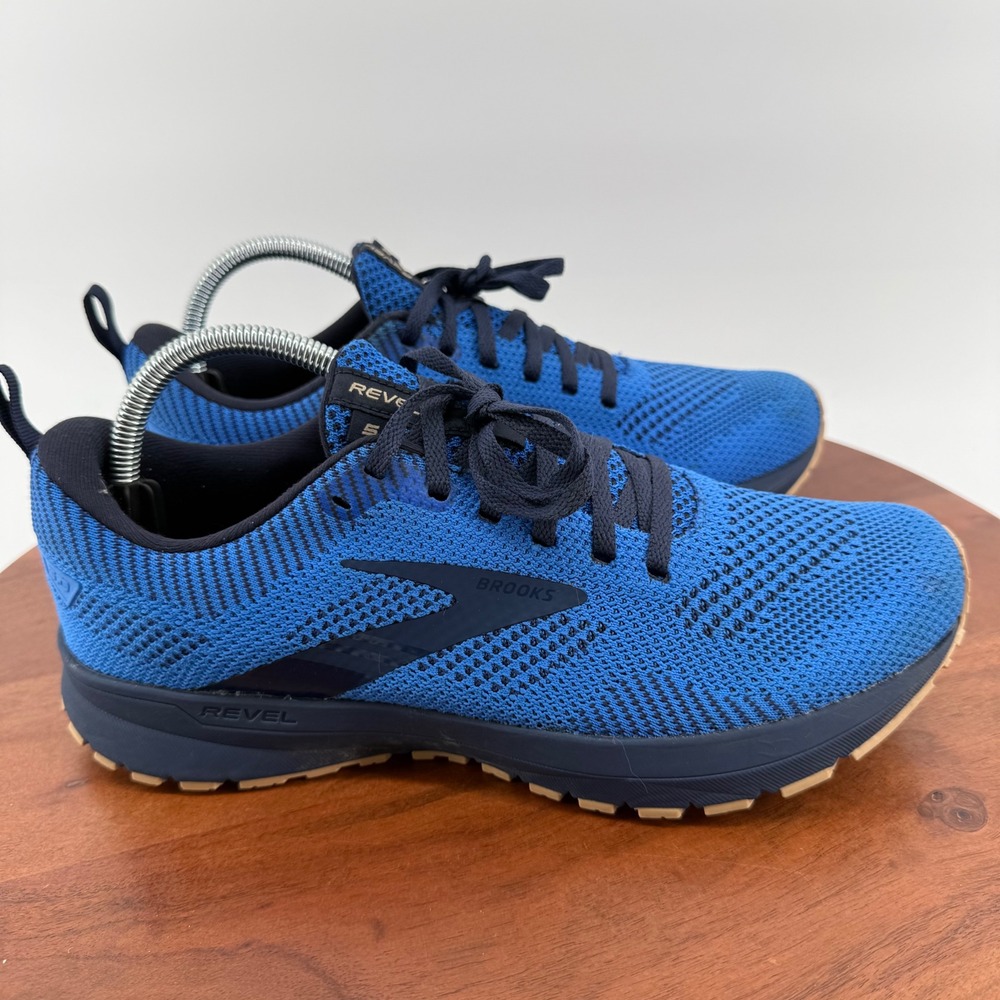 Brooks‎ Revel 5 Running Shoes Blue/Navy/Gum Knit Athletic Sneakers Women 10.5